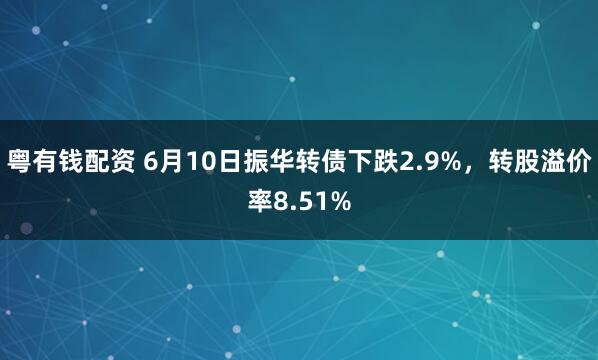 粤有钱配资 6月10日振华转债下跌2.9%，转股溢价率8.51%