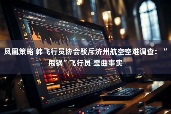 凤凰策略 韩飞行员协会驳斥济州航空空难调查：“甩锅”飞行员 歪曲事实