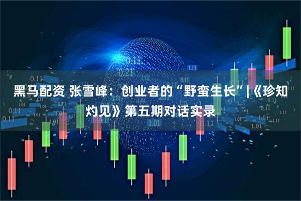 黑马配资 张雪峰：创业者的“野蛮生长”|《珍知灼见》第五期对话实录